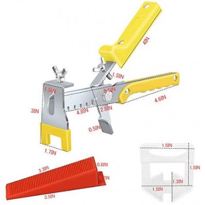 Hampool Premium Tile Leveling System With Push Pliers Inch Leveler Spacers Clips Wedges